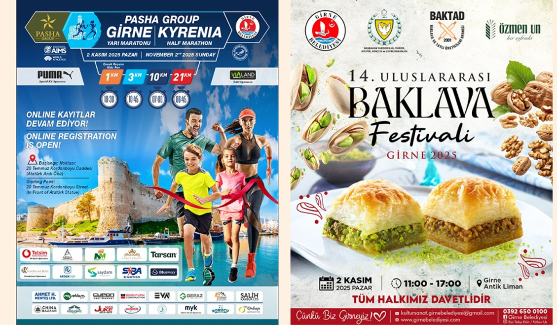 Girne’de pazar gün maraton ve baklava festivali var